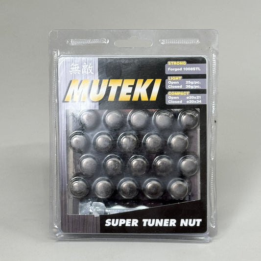 MUTEKI Super Tuner Closed End Lug Nuts Black Chrome 12x1.25 41885T