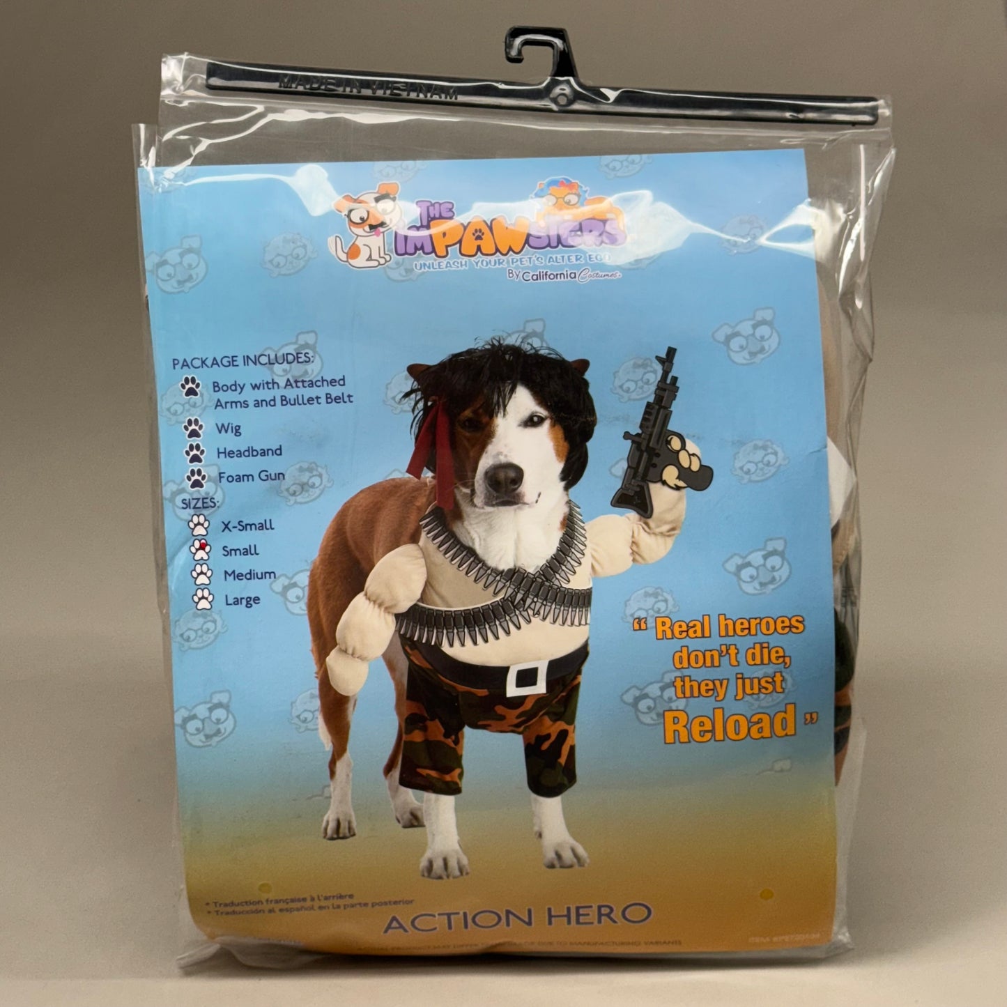 THE IMPAWSTERS California Costumes Action Hero Dog Costume Sz-S PET20156