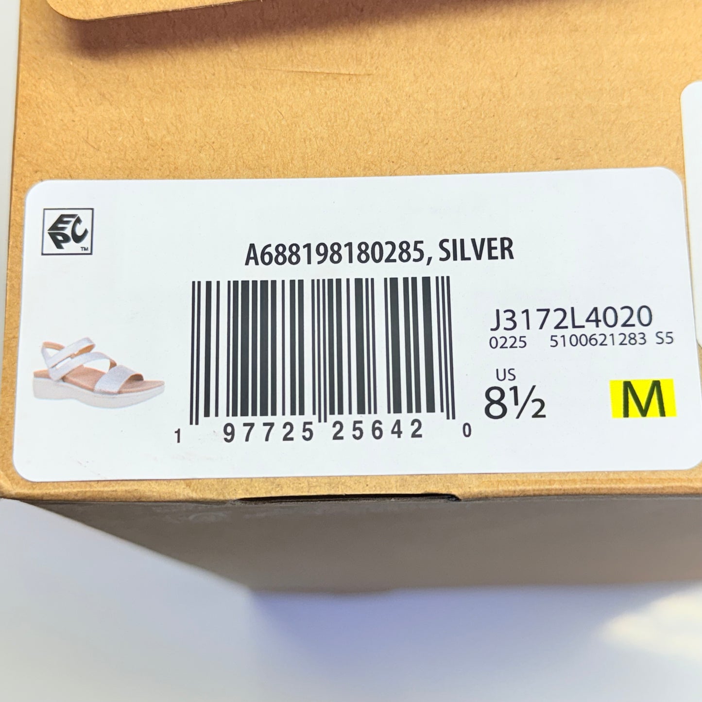 ZA@ VIONIC Platform Sandals Sophia Leather Adjustable Sz 8-1/2M Silver (Used)(AS-IS)