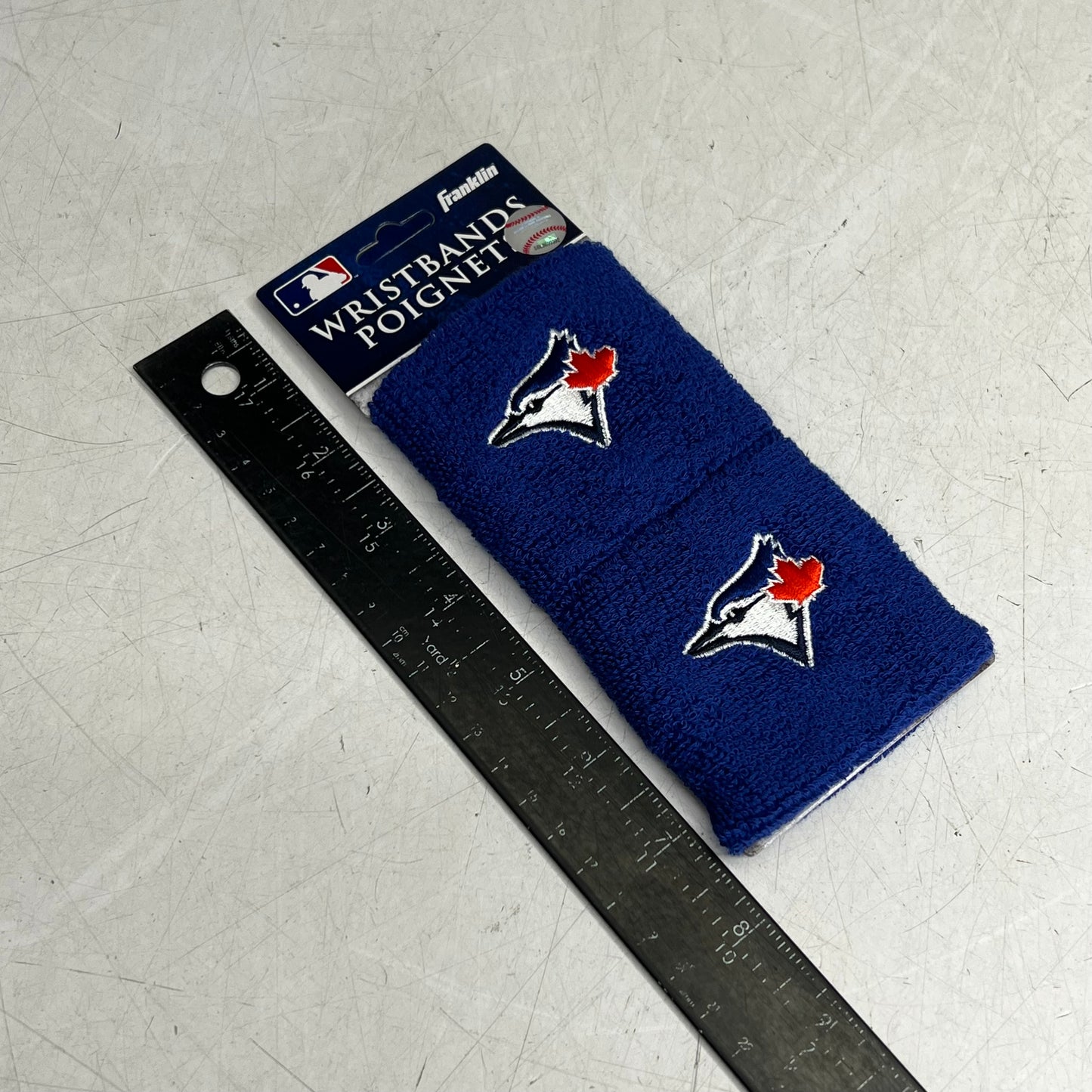 FRANKLIN (2 PACK) Wristbands Official Team Logo Blue Jays 3"W Blue 27535F14K2P6
