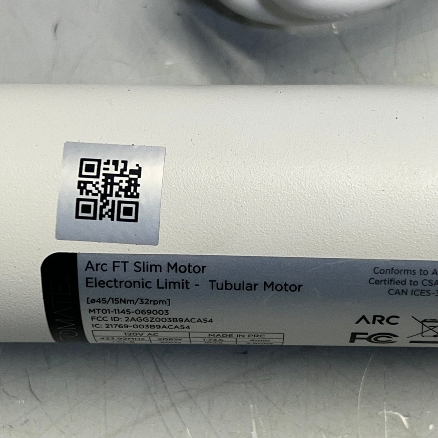 ARC Roll Ease Automate ACRF Fabric Tensioning Motor 15' White MT01-1145-069003