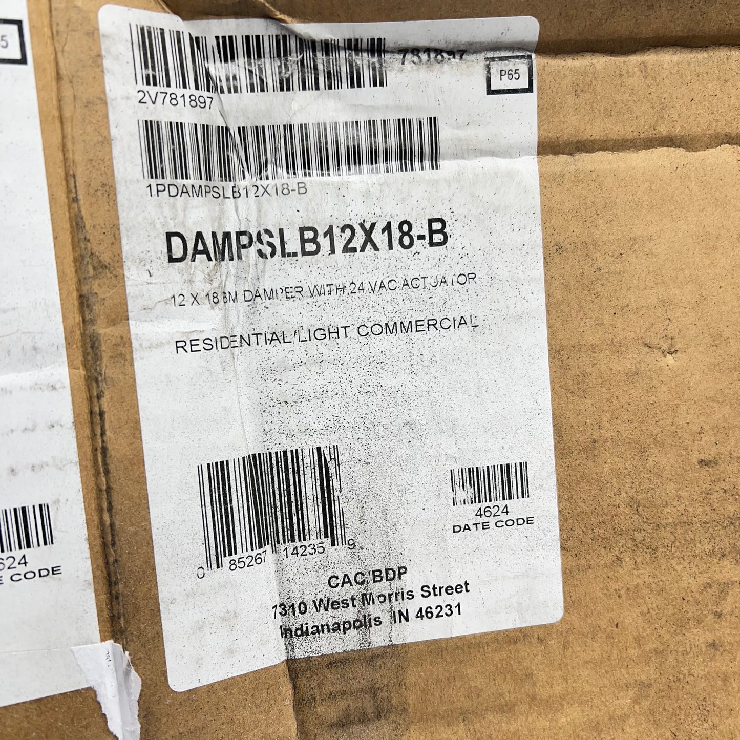 CARRIER Slip-in Bottom Mount Zone Damper 12" x 18" Silver DAMPSLB12X18-B