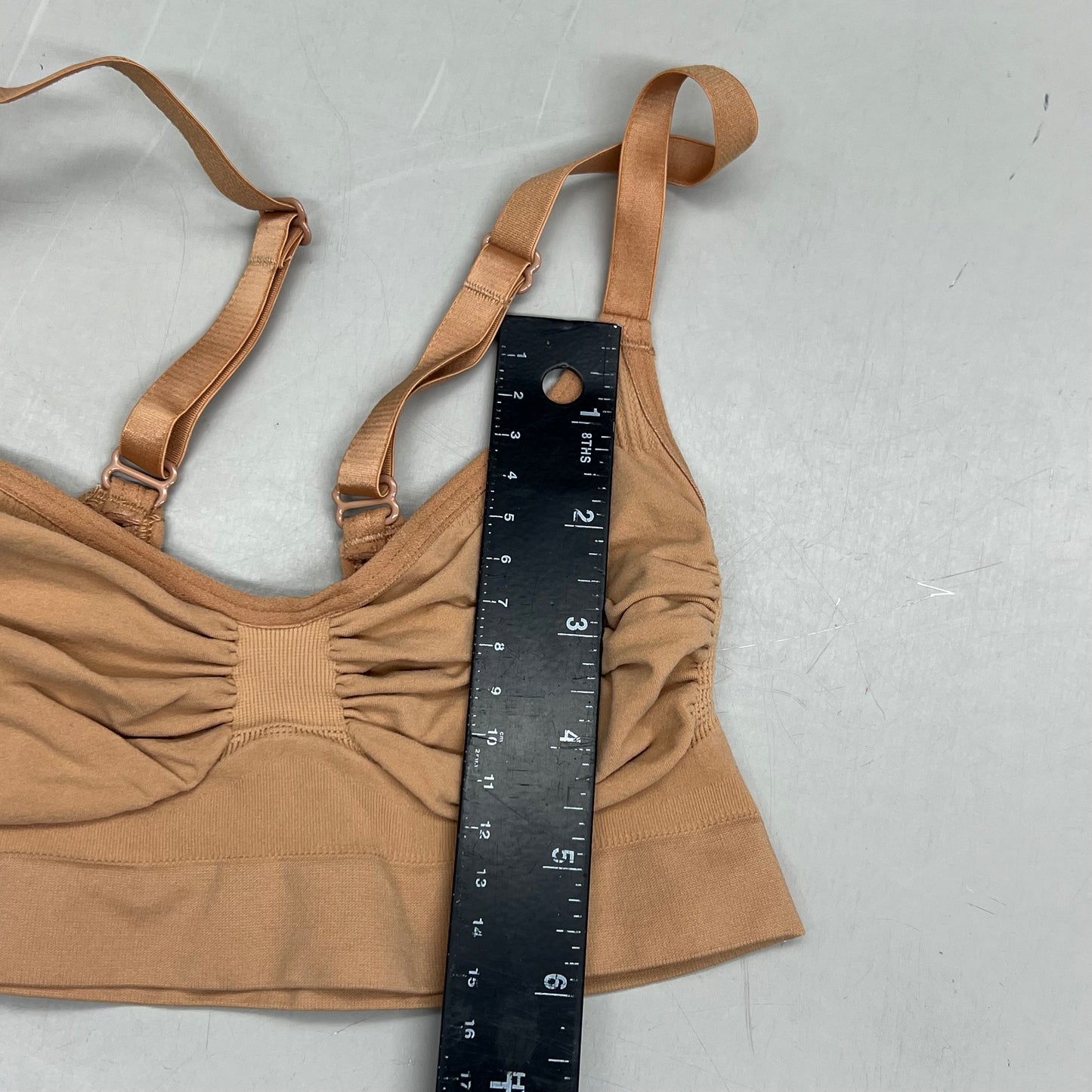 SKIMS Strong Support Seamless Bralette Pique Stitching Women's Sz S Bronze