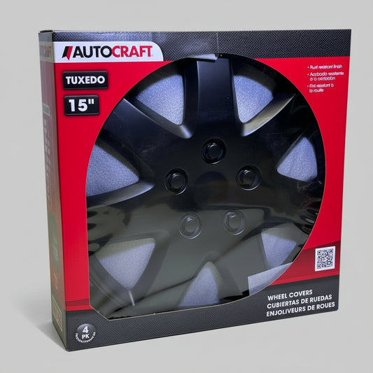 AUTOCRAFT (4 PACK) 15" Wheel Covers, Rust Resistant Finish, Black AC219