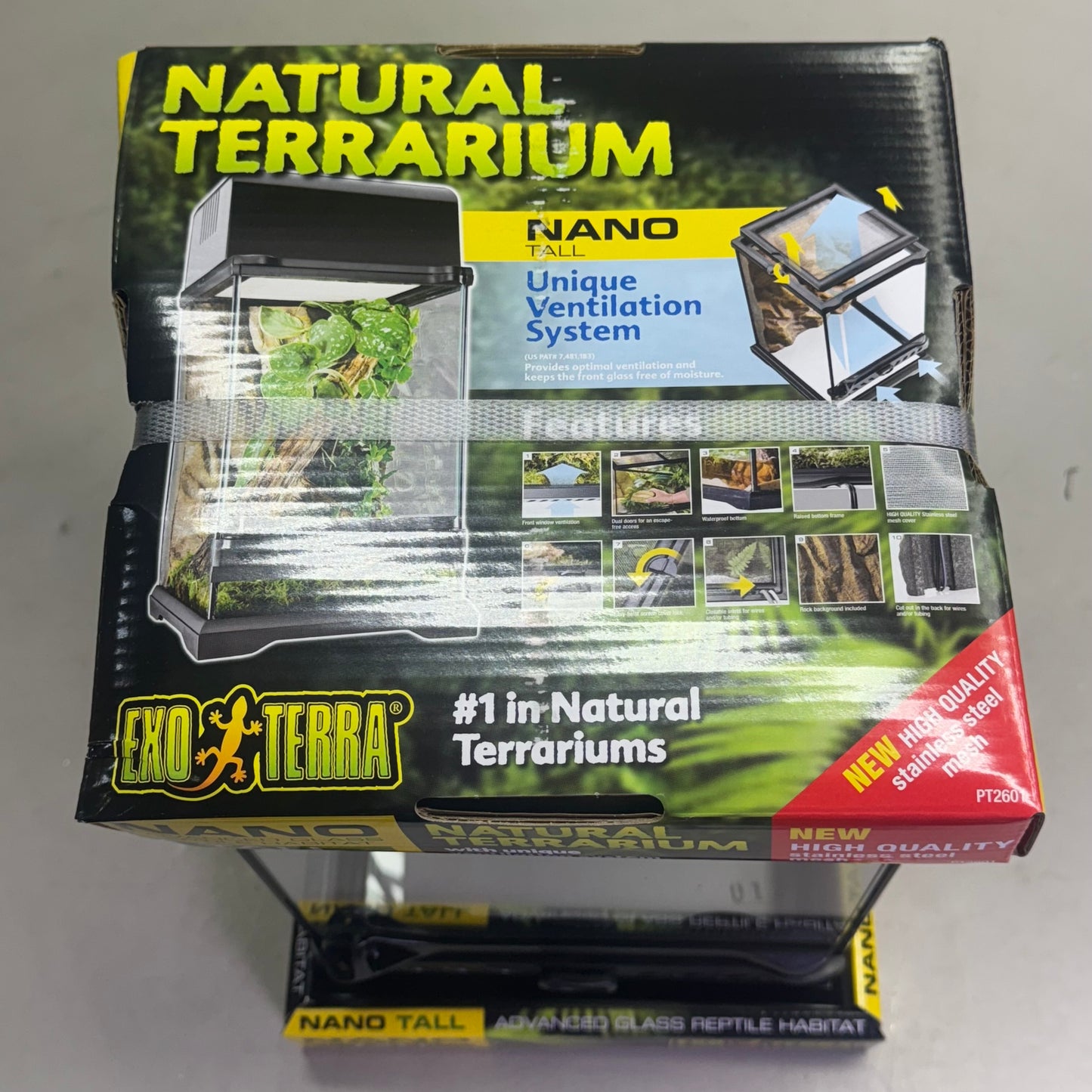EXO-TERRA Natural Terrarium Advanced Reptile Habitat Sz 8" x 8" x 12" PT2601.BX