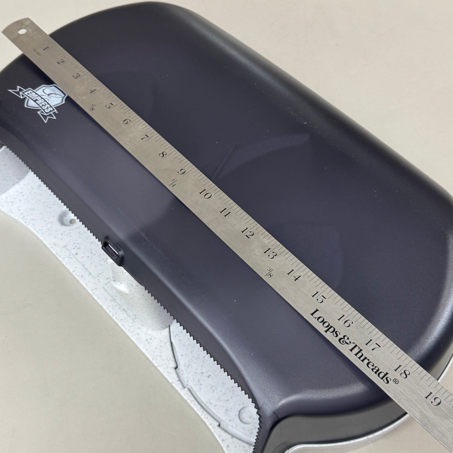 EMPRESS Twin Dispenser For 9" Jumbo Bath Tissue 19"X9"x5" Black/White EMP4000