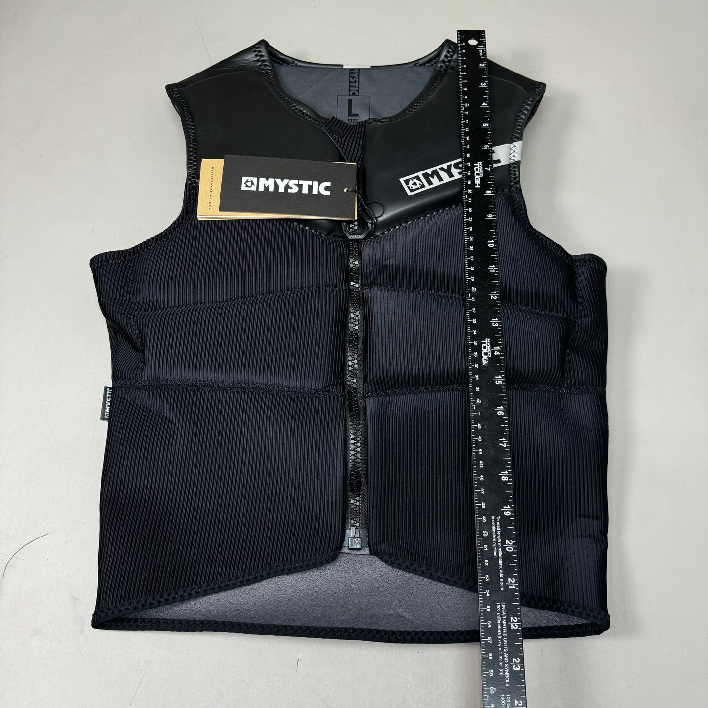 MYSTIC Block Impact Vest YKK Front-Zip & Clash Foam Sz L Black 35005.200107