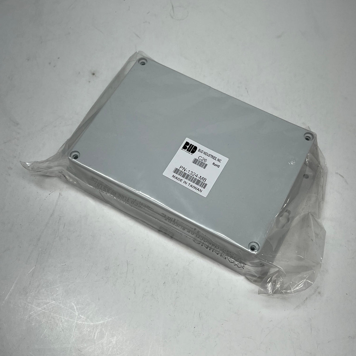 BUD INDUSTRIES  Ip65 Nema 4x Box W/ Mounting Brackets 6.7x4.8x2.2" Grey 1324-MB