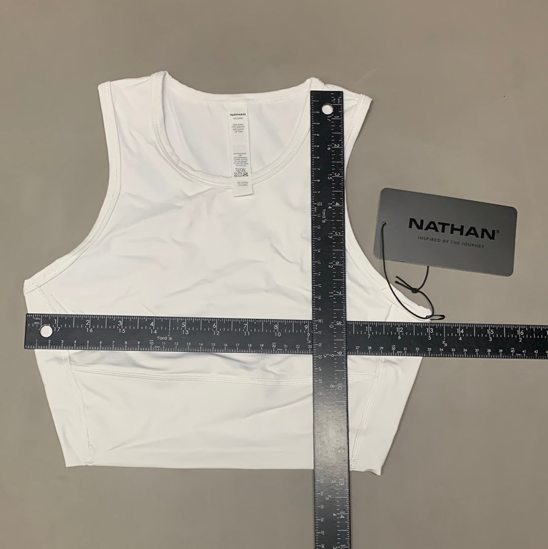 NATHAN Interval Crop Top Women's Sz XS White NS51000-90002-XS (New)