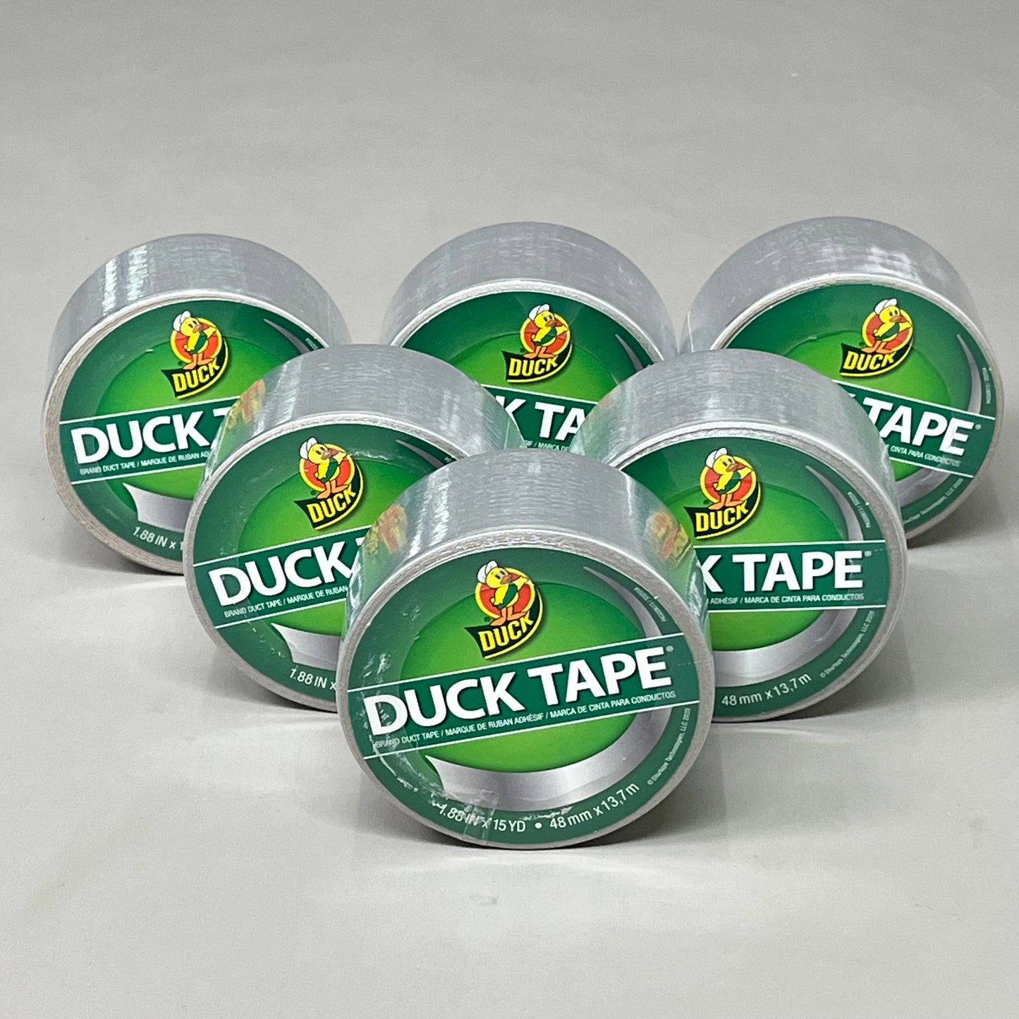 SHURTAPE (6 PACK) Heavy Duty Duct Tape Vinyl Backing 15ydX1.88" W Chrome 1303158