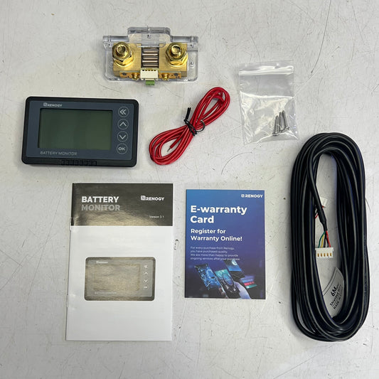 RENOGY Battery Monitor W/ Shunt 500A 120V Black RBM500-G3-US