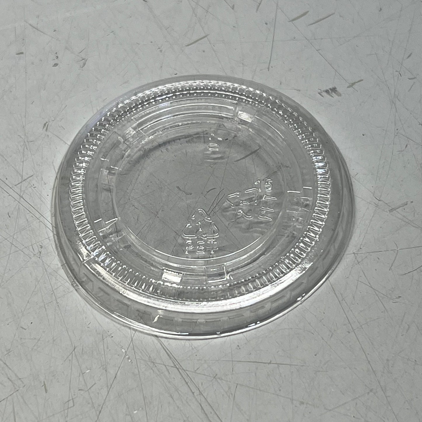 ZA@ EVOPAK Portion Cup Lid (LID ONLY) FIts 1.5/ 2 / 2.5oz Clear LPC2 (Distressed Box)