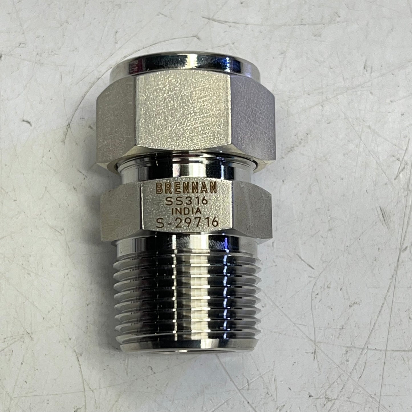 BRENNAN Ss Instrumentation 3/4" to 1/2" Fitting X Male Npt Straight 12 x 08  N2404-12-08-SS