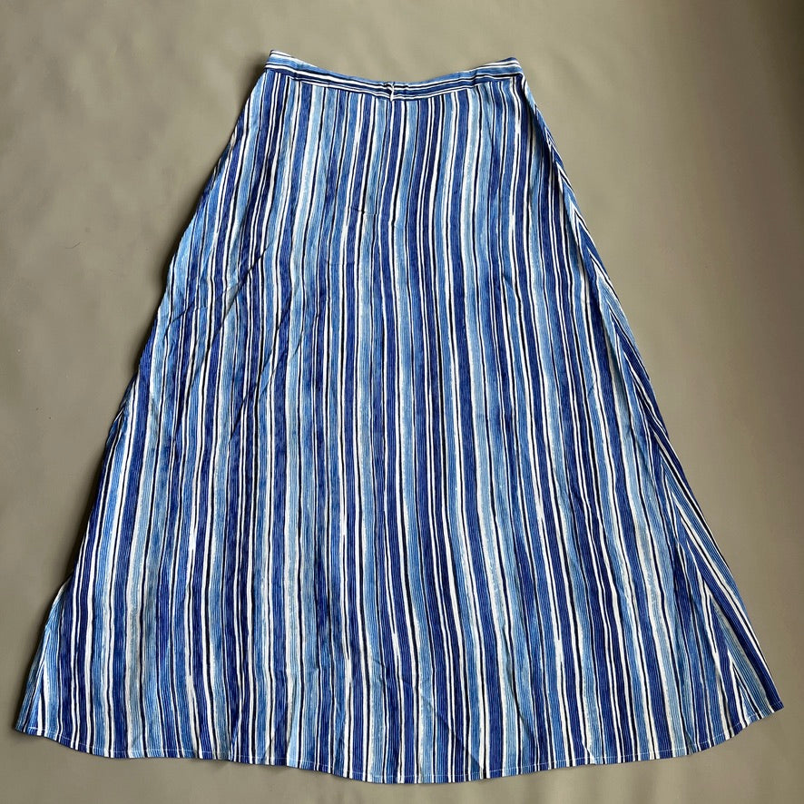TOMMY BAHAMA Women's Divine Lines Maxi Skirt White Blue Boho Stripe Size 6 (New)
