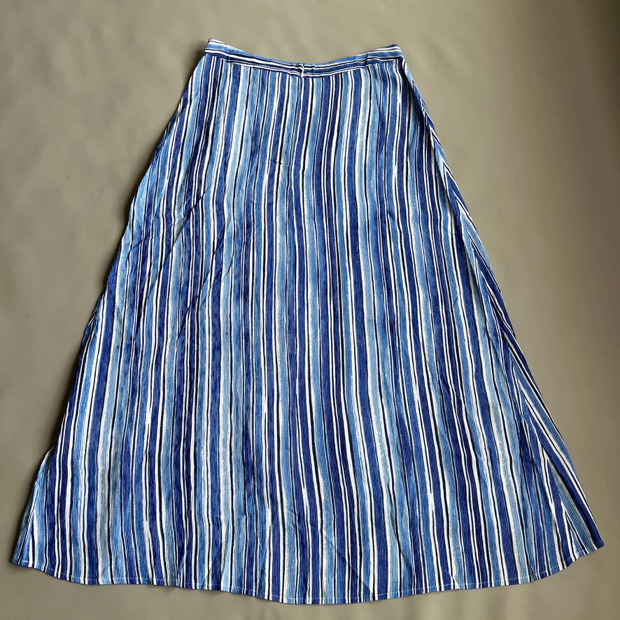 TOMMY BAHAMA Women's Divine Lines Maxi Skirt White Blue Boho Stripe Size 2 (New)