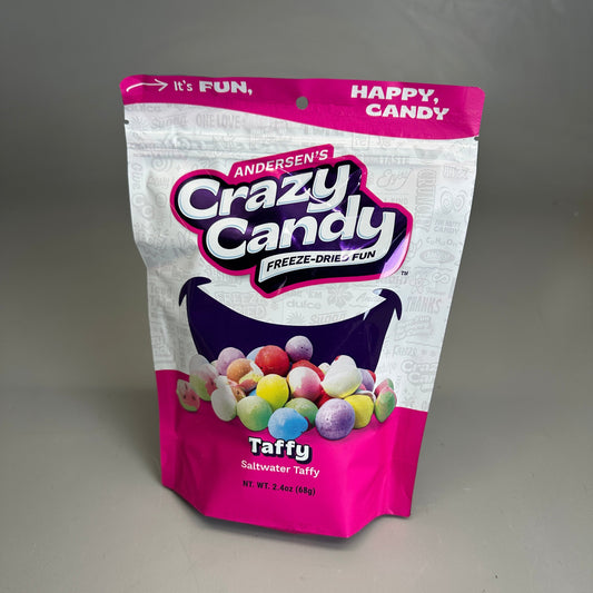 ANDERSEN'S Crazy Candy Freeze-Dried Saltwater Taffy 2.4 oz Exp 06/26