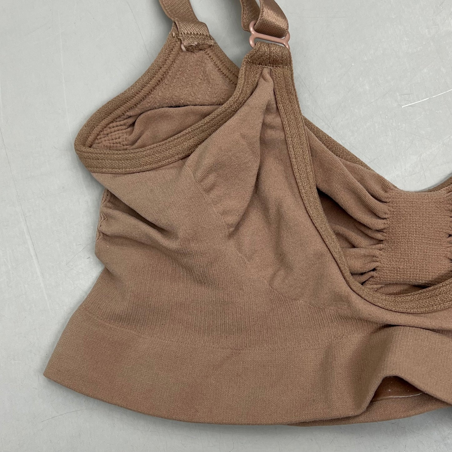 SKIMS Strong Support Seamless Bralette Pique Stitching Women's Sz L Sienna