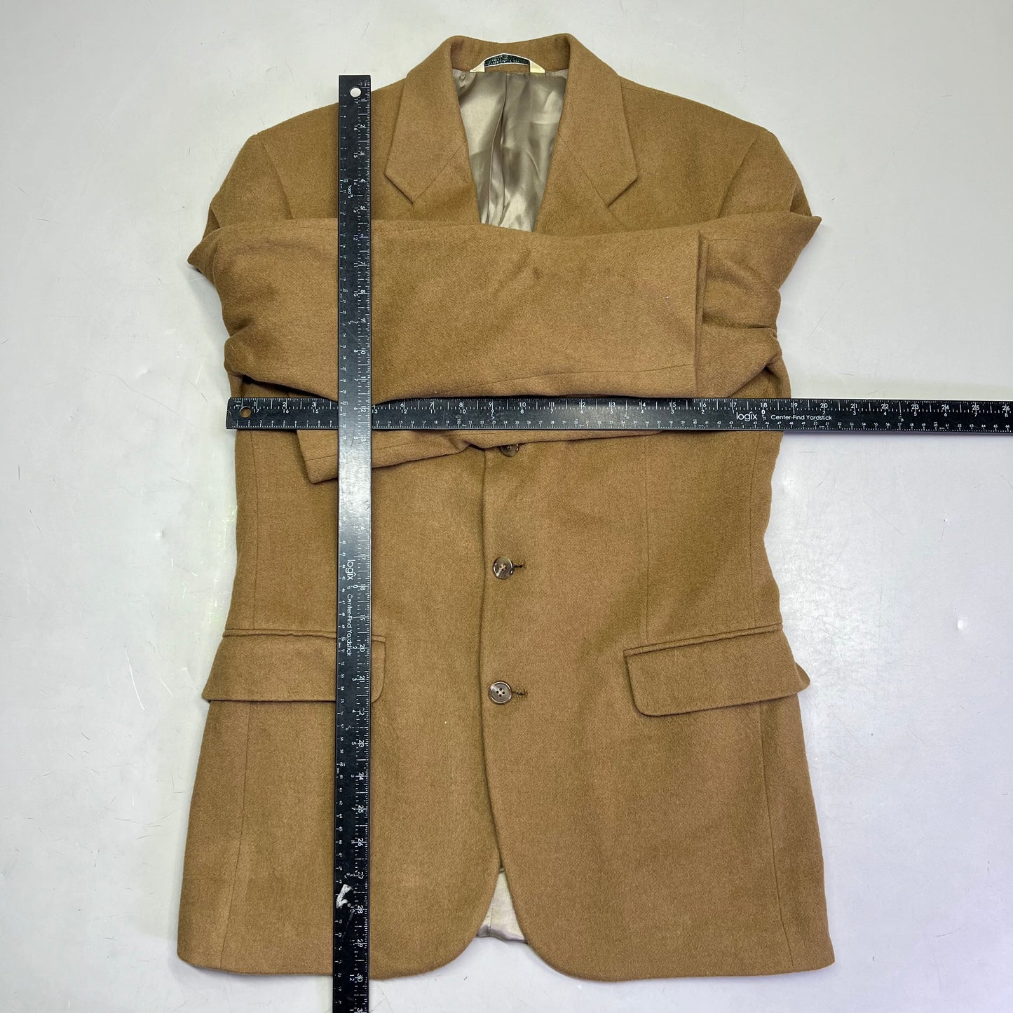 EVAN-PICONE Silk Lining Wool Outer Shell Blazer Men's Sz 36R Khaki Brown (Used)