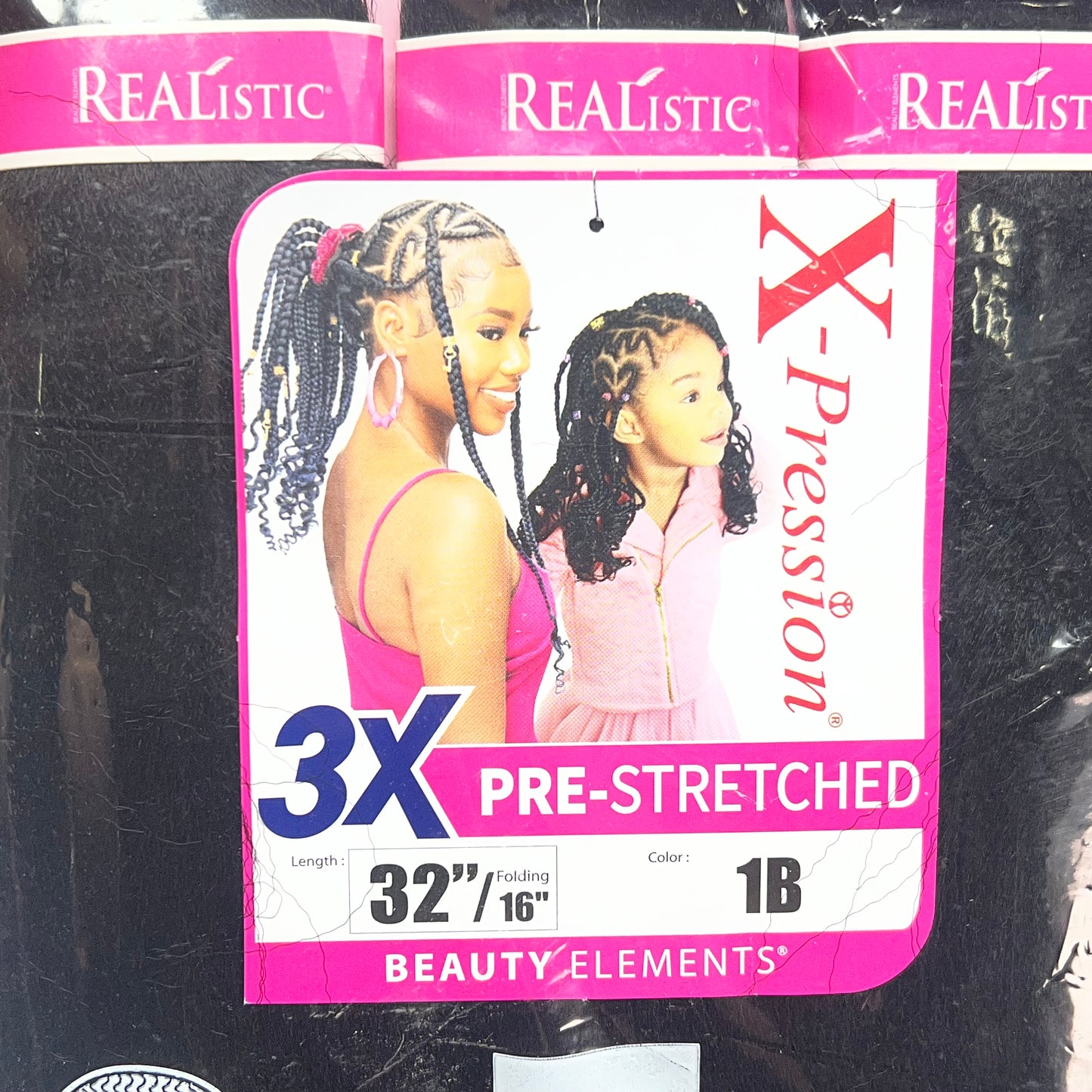 ZA@ BEAUTY ELEMENTS  Pre-stretched 3x X-Pression 100% Kanekalon Realistic 32" B|lack