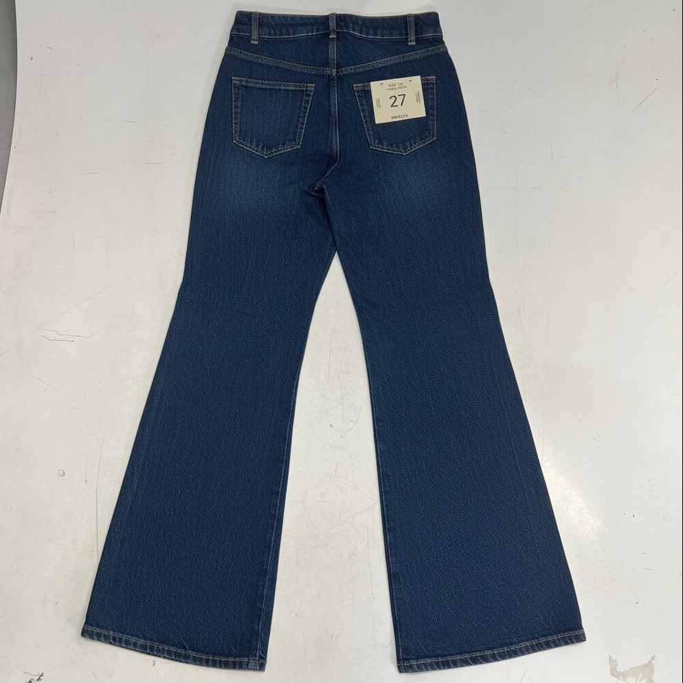 RW & CO High Rise Fit Wide Leg Jeans  Women's Sz 27 Dark Sapphire 490024