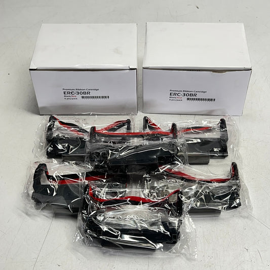 ZA@ (2 PACK, 6 EACH) Premium Ribbon Cartridge for Epson Printers Black/Red ERC-30BR