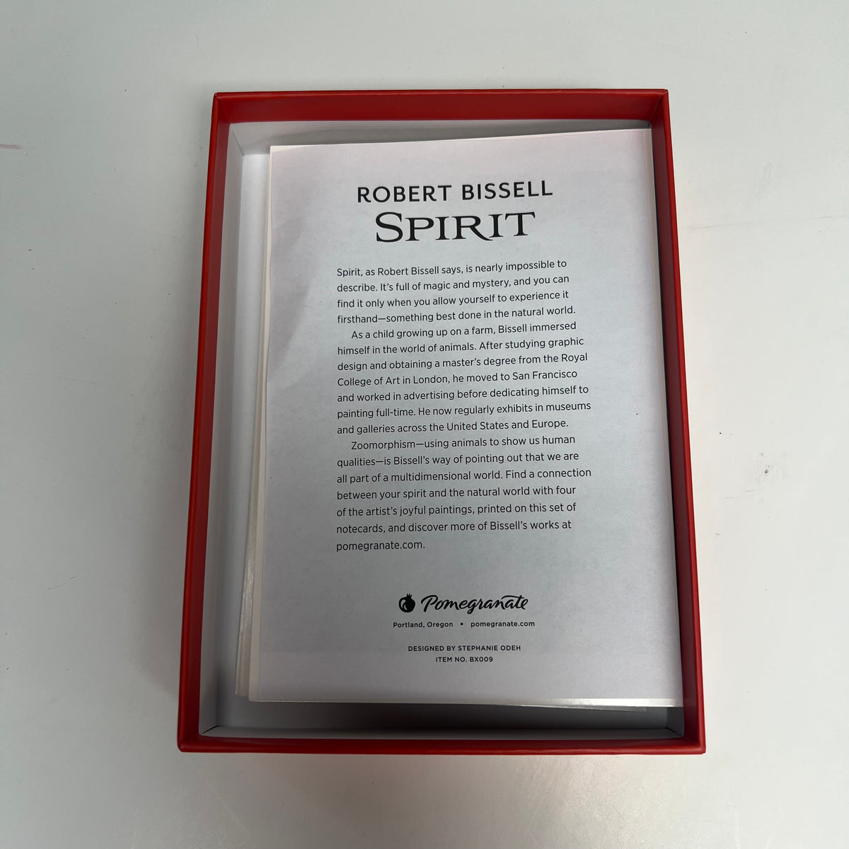 POMEGRANATE (20 PACK) Robert Bissel Spirit Notecards W/ Envelopes 4X6" BX009