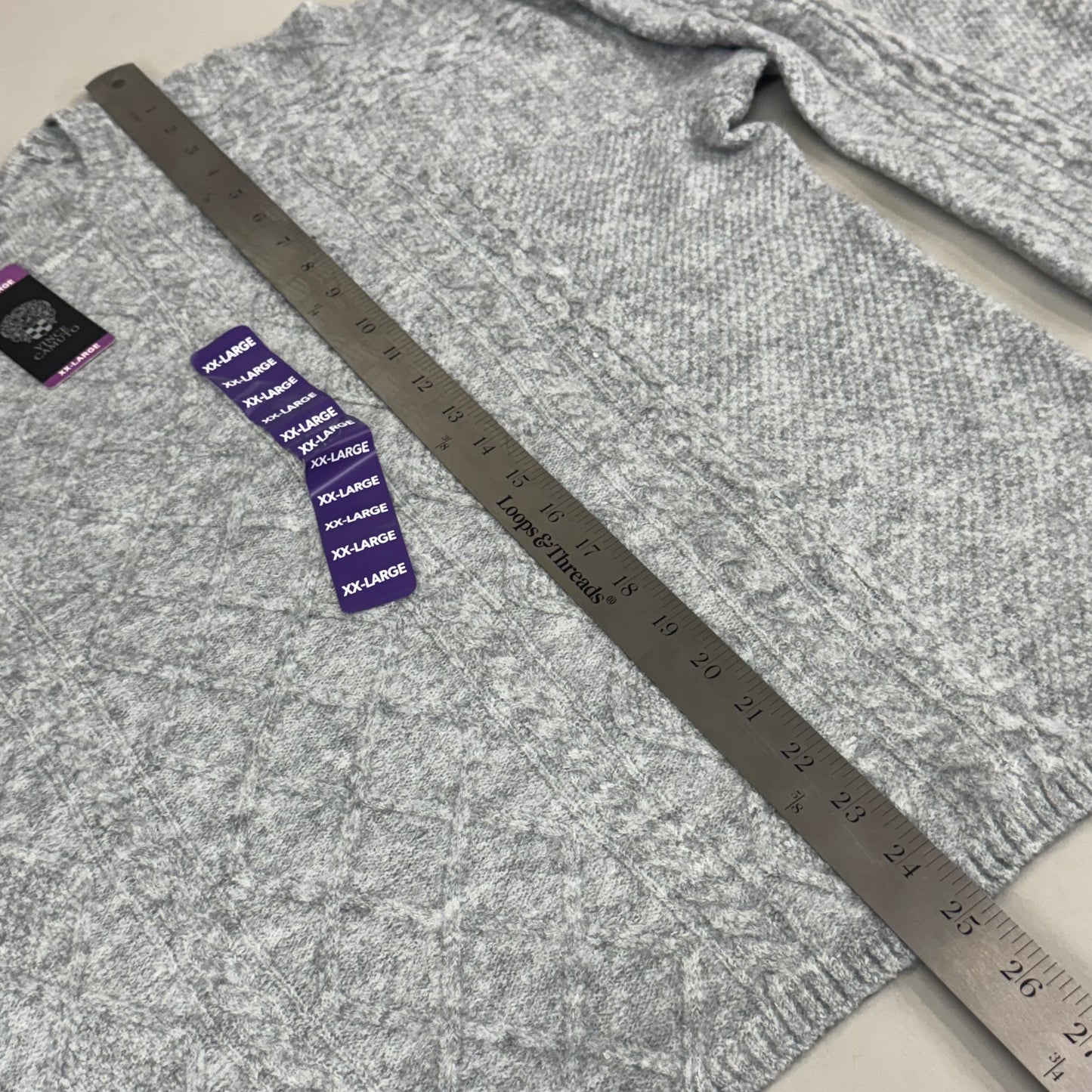 VINCE CAMUTO Cable Knit Sweater Women's Sz-XXL Light Heather Grey SC2895