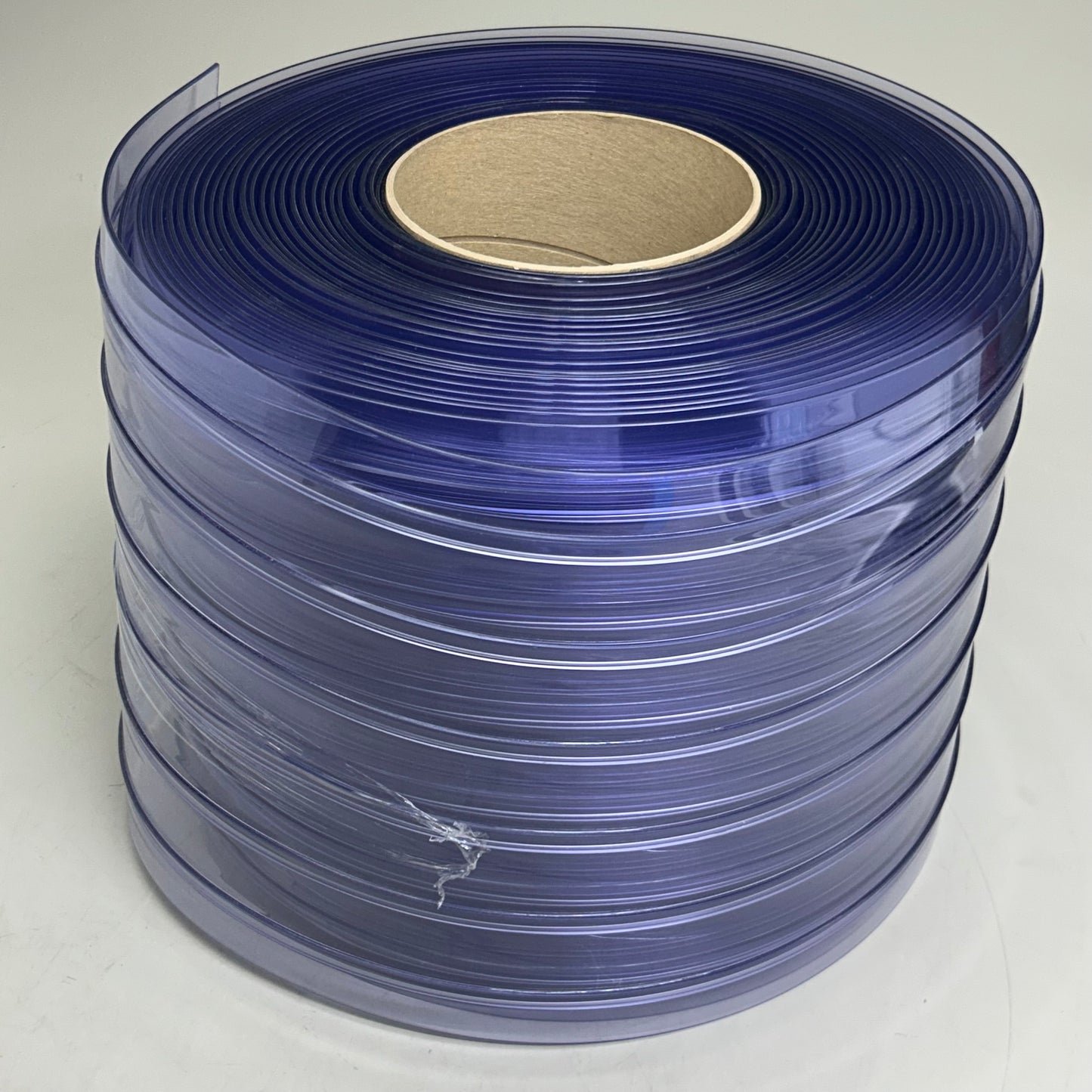 Bulk Roll Of Ribbed Flexible PVC Material 100' Blue Tint