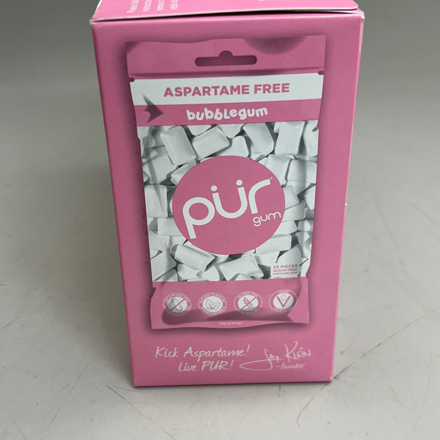 PUR (12 PACK, 55 Pieces Each) Sugar Free BubbleGum Flavored Chewing Gum