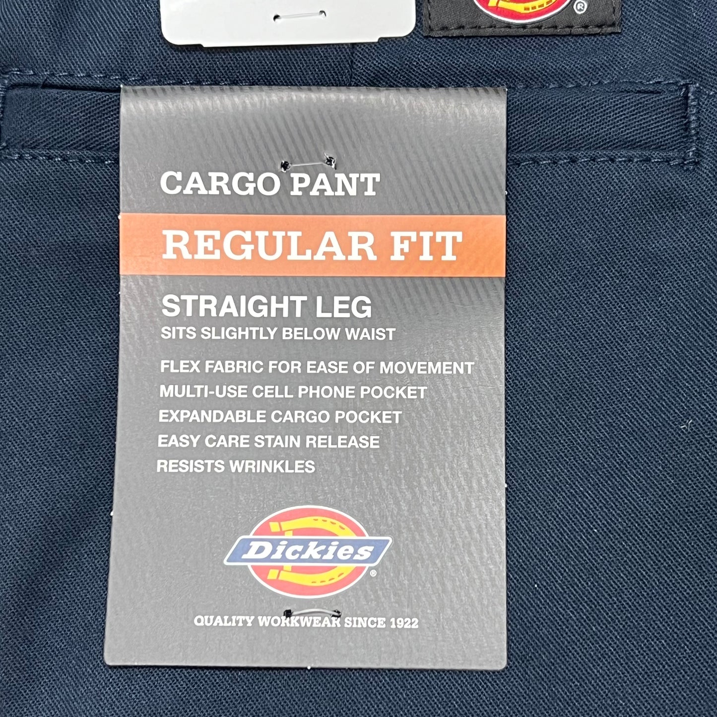 DICKIES Flex Regular Fit Cargo Straight Leg Pant Men's 36X32 Dark Navy WP595DN