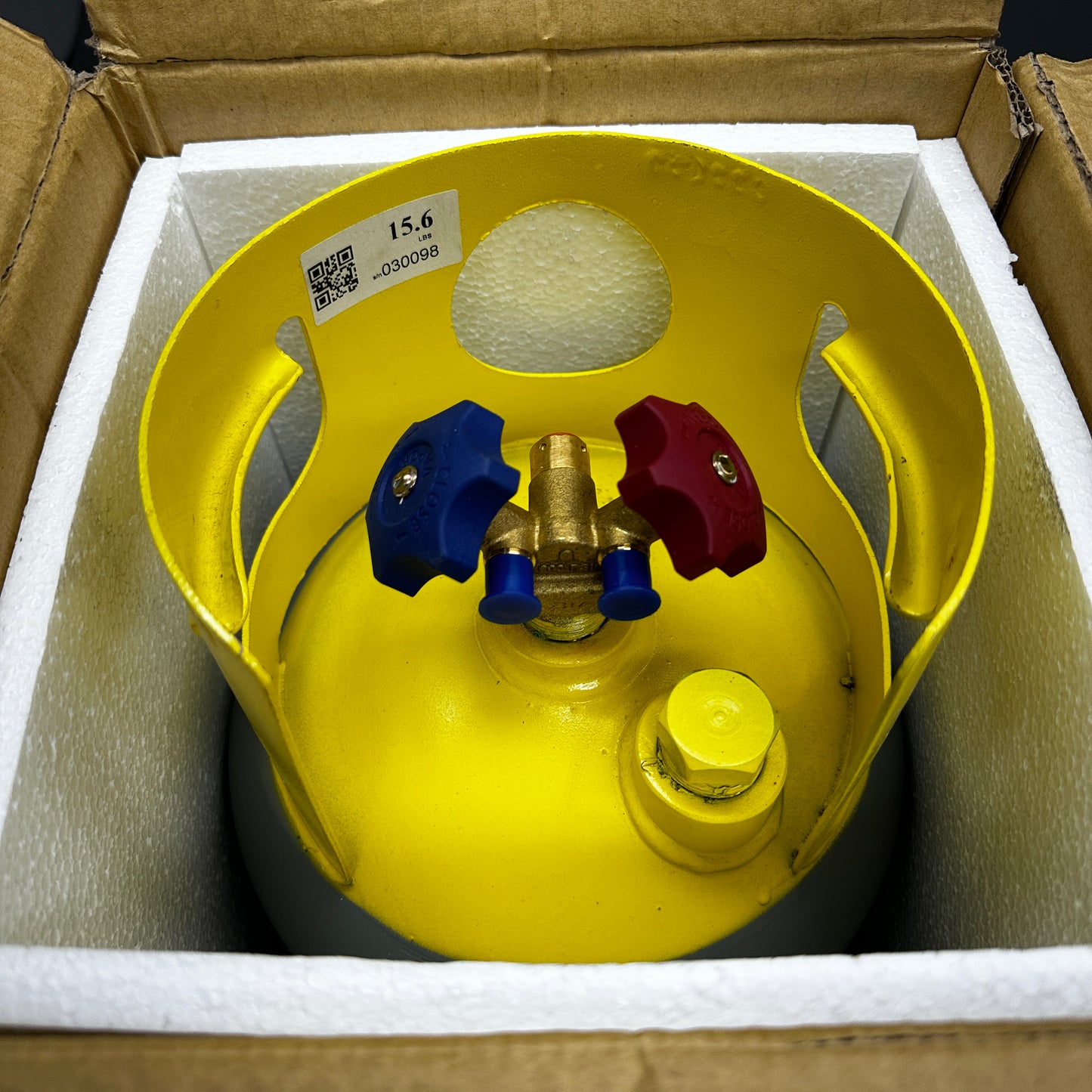 R410A Refrigerant Recovery Tank 18.5"x7" Gray and Yellow