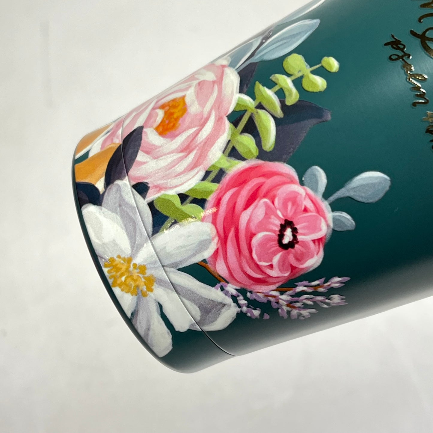 CHRISTIAN ART GIFTS Psalm 46:10 Floral Stainless Steel Travel Tumblr 18 Fl Oz