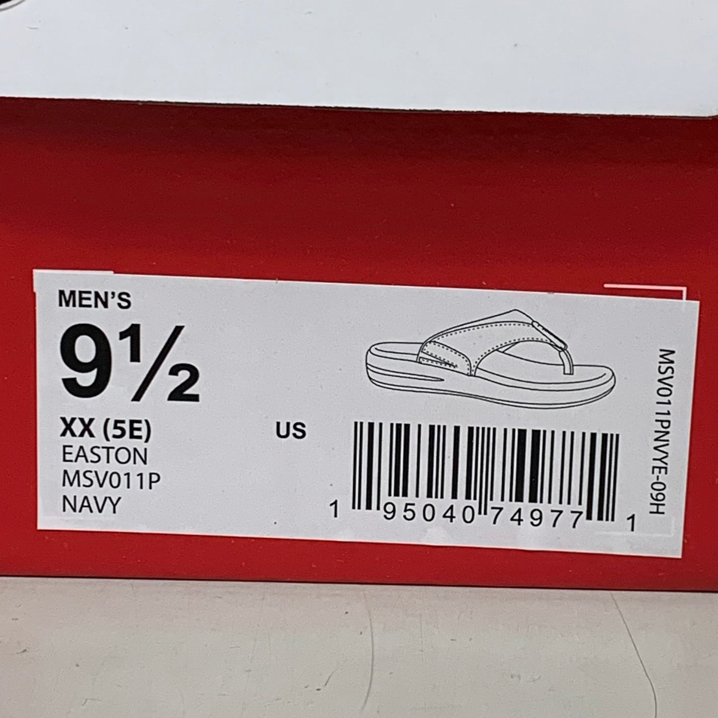 PROPET  Easton Cushion Flip Flop Sandal Leather Men's SZ 9.5 Navy MSV011PNVYE-09H