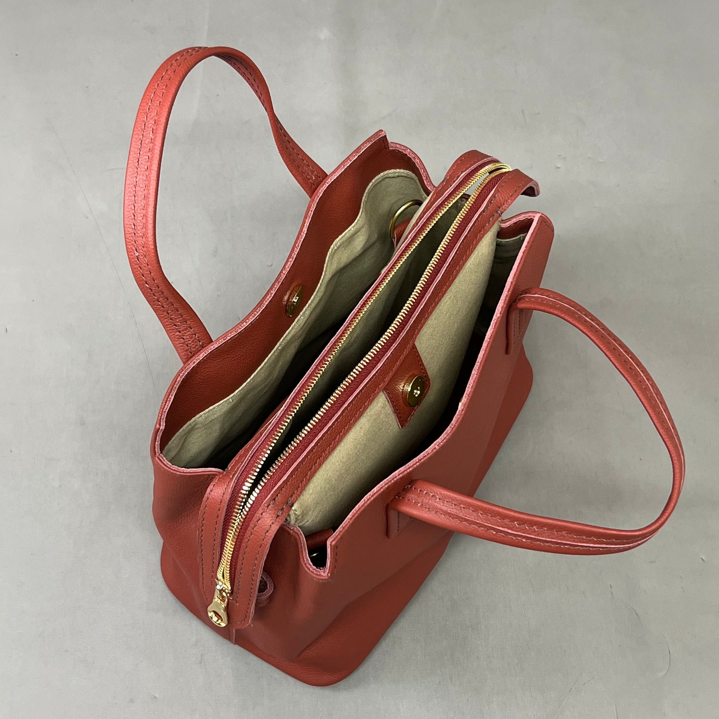 PARKER CLAY Limited Edition Napa Handbag W/ Removable Strap 12"x9"x6", 5" Handle Drop Wine Red