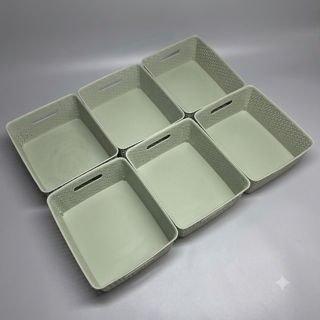 BRIGHTROOM (6 PACK) Storage Bin Medium Laurel Green Sz 14"L x 11"W x 5.5"H - 272743