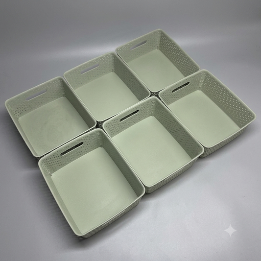 BRIGHTROOM (6 PACK) Storage Bin Medium Laurel Green Sz 14"L x 11"W x 5.5"H - 272743