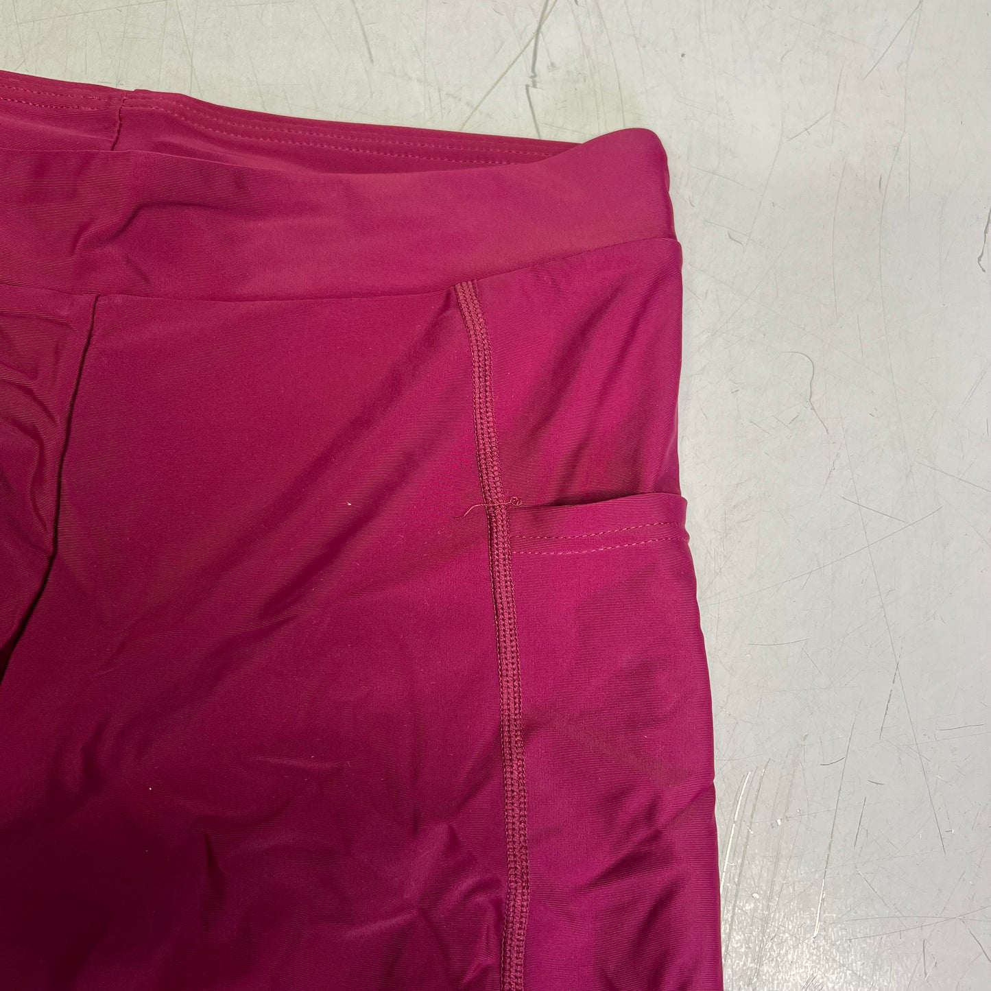 ATTRACO High Waisted Board Shorts Swimwear W/ Pockets UPF 50+ Women's Sz M Wine