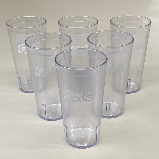 CFS BRANDS (6 Pack) Pepsi Script Tumbler Cups 20oz Clear 5220841C2