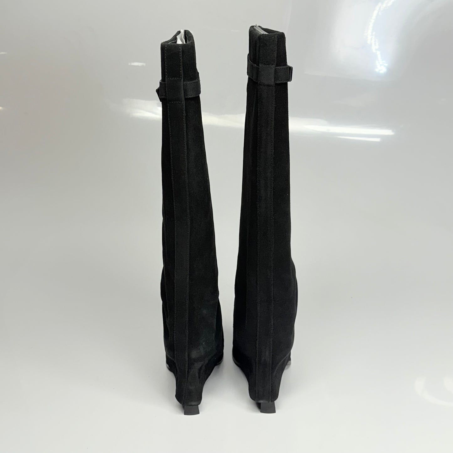 FREE PEOPLE Felicity Foldover Boot Sz 7 WS Knee-High Length Black Suede 84607712