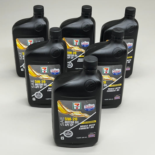 7 ELEVEN (6 PACK) SAE 5W-20 Motor Oil High Performance Gasoline Engines 1qt BB 01/24