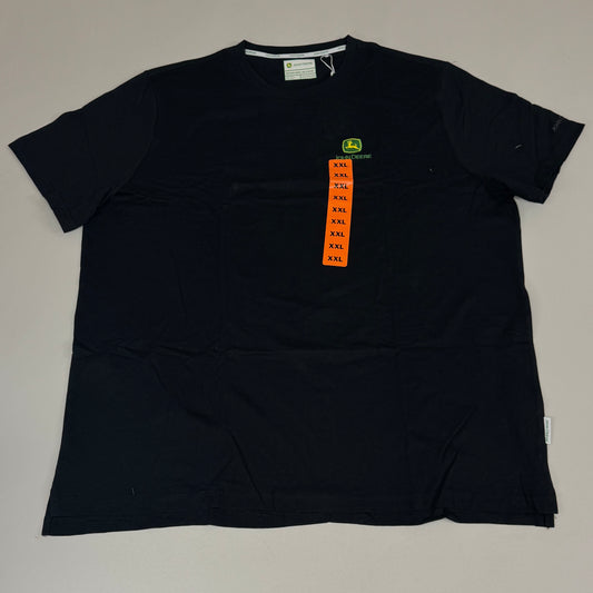 JOHN DEERE Embroidered Logo Short Sleeve Tee Shirt Men's Sz XXL Black 1896842