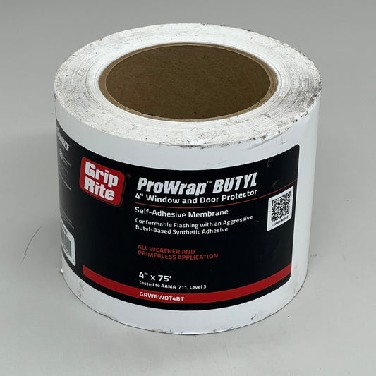 GRIP RITE ProWrap BUTYL Window & Door Protector 4"X75' All Weather GRWRWDT4BT