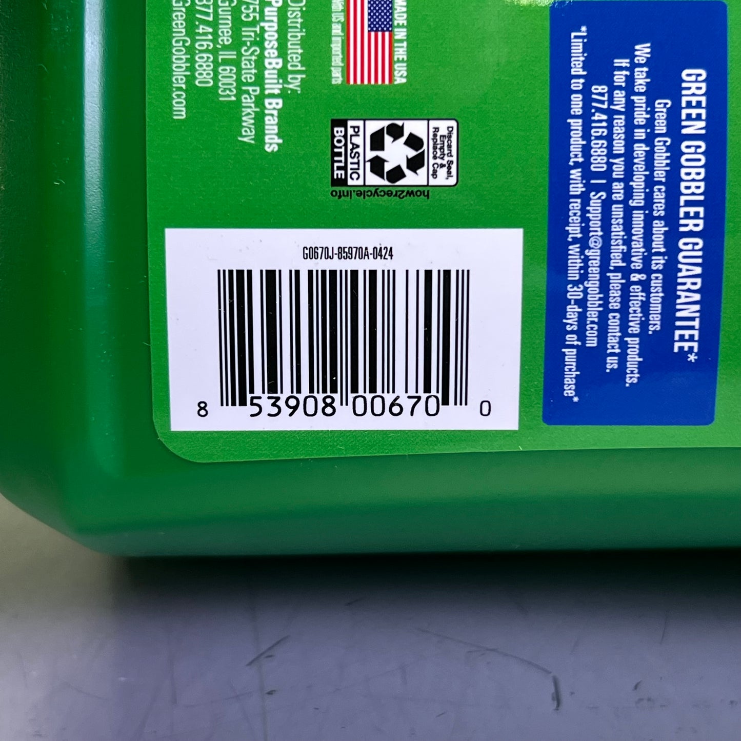 GREEN GOBBLER Main Line Drain Opener and Clog Remover Liquid 1 Gal.