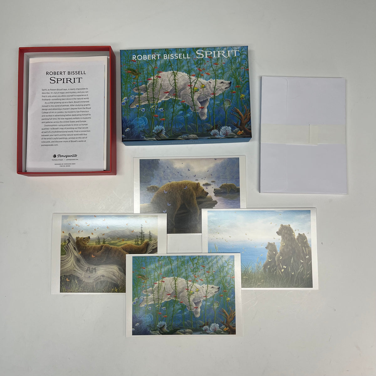 POMEGRANATE (20 PACK) Robert Bissel Spirit Notecards W/ Envelopes 4X6" BX009