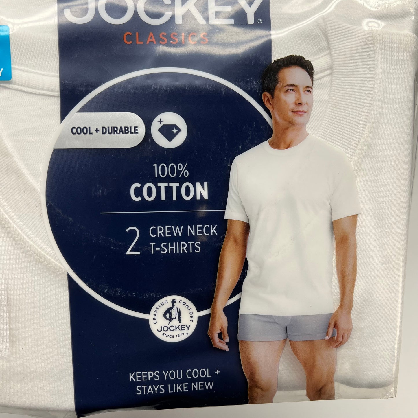JOCKEY (2 PACK) Crew Neck T-shirts 100% Cotton Men's Sz 3XLWhite 000980/100