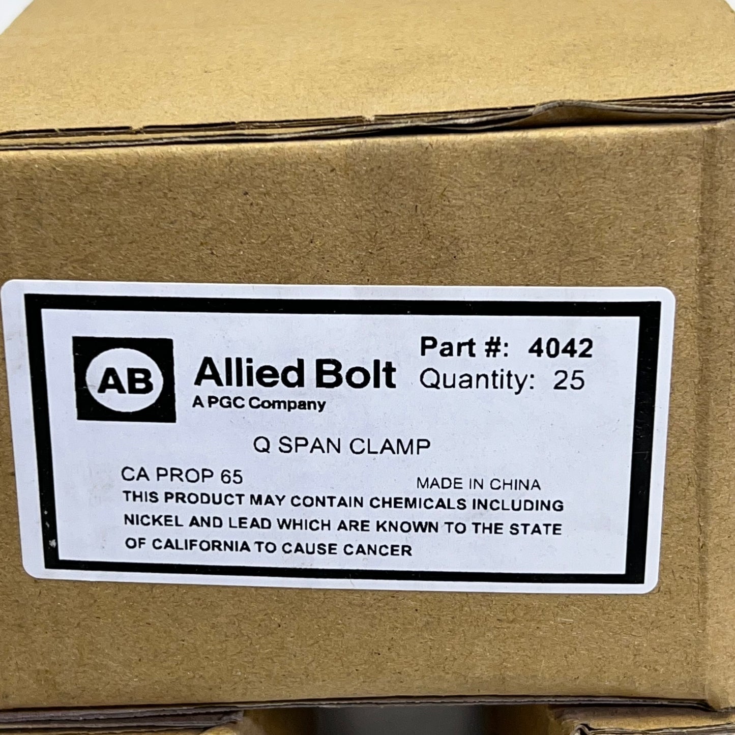 ALLIED BOLT (100 PACK) Q Span Clamp Grade 2 Steel 1/4" Dia Pig Tail Silver 4042