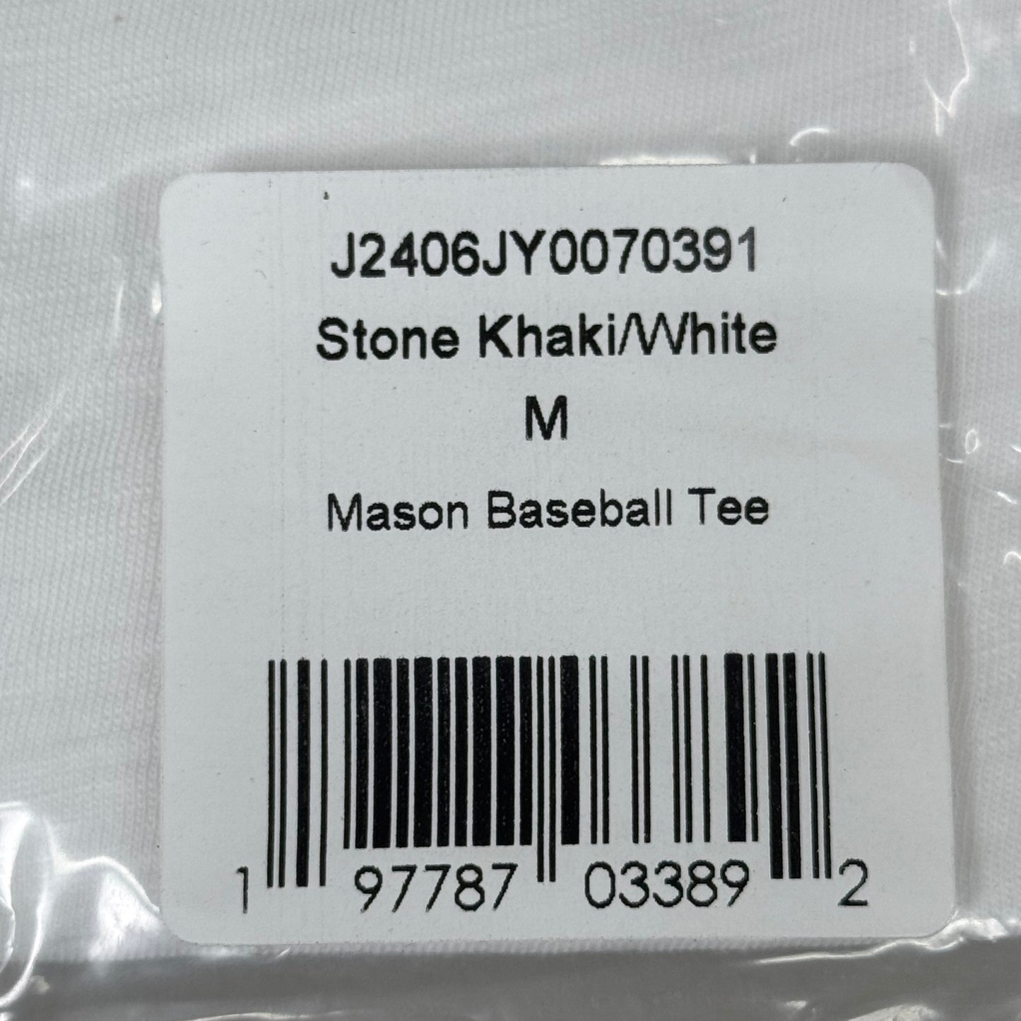 VERONICA BEARD Jeans Women's Mason Baseball Tee Sz-M Stone Khaki/White