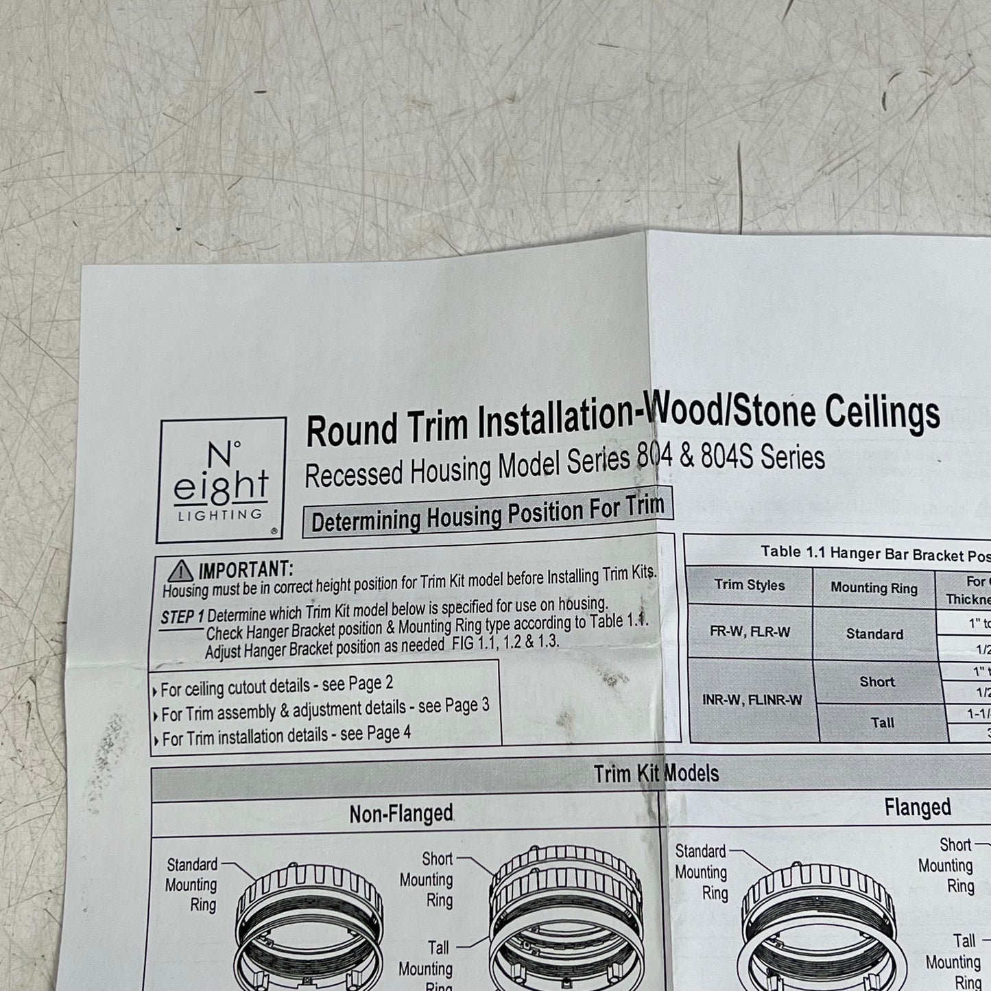 Nº EIGHT Flanged Recessed Housing Series 804 & 804s Ceilings White 10180-FLR-|01