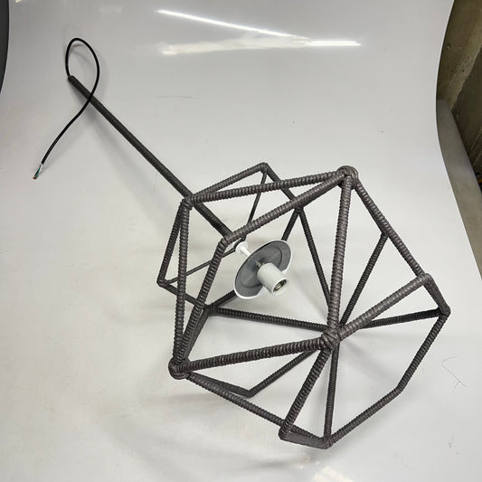 Corded String Pendant Hanging Light Fixture & Hardware 17"x15"x15" Grey