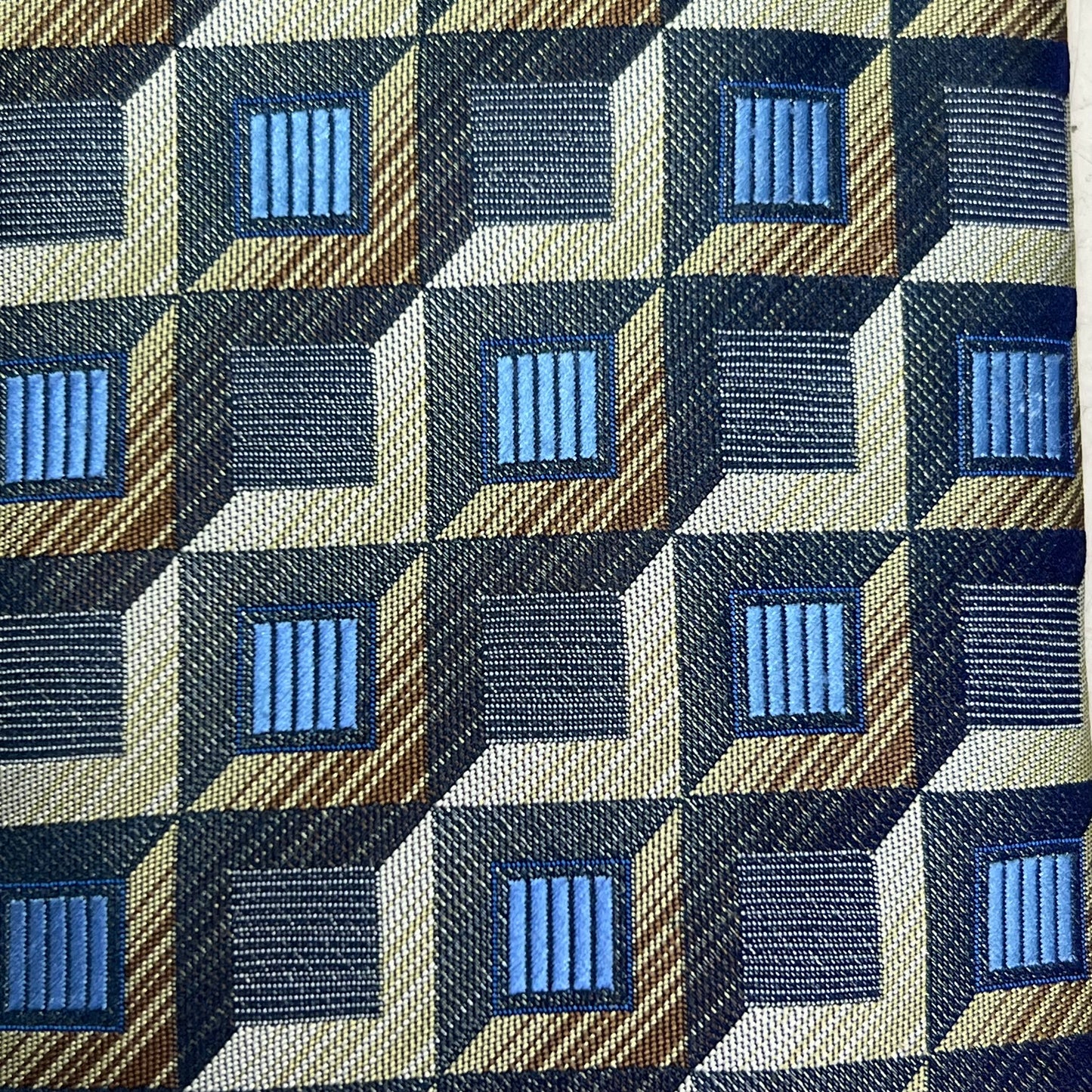 ALEXANDER JULIAN COLOURS 3D Square Tie 60" Blue/Multicolor Pattern (Pre-Owned)